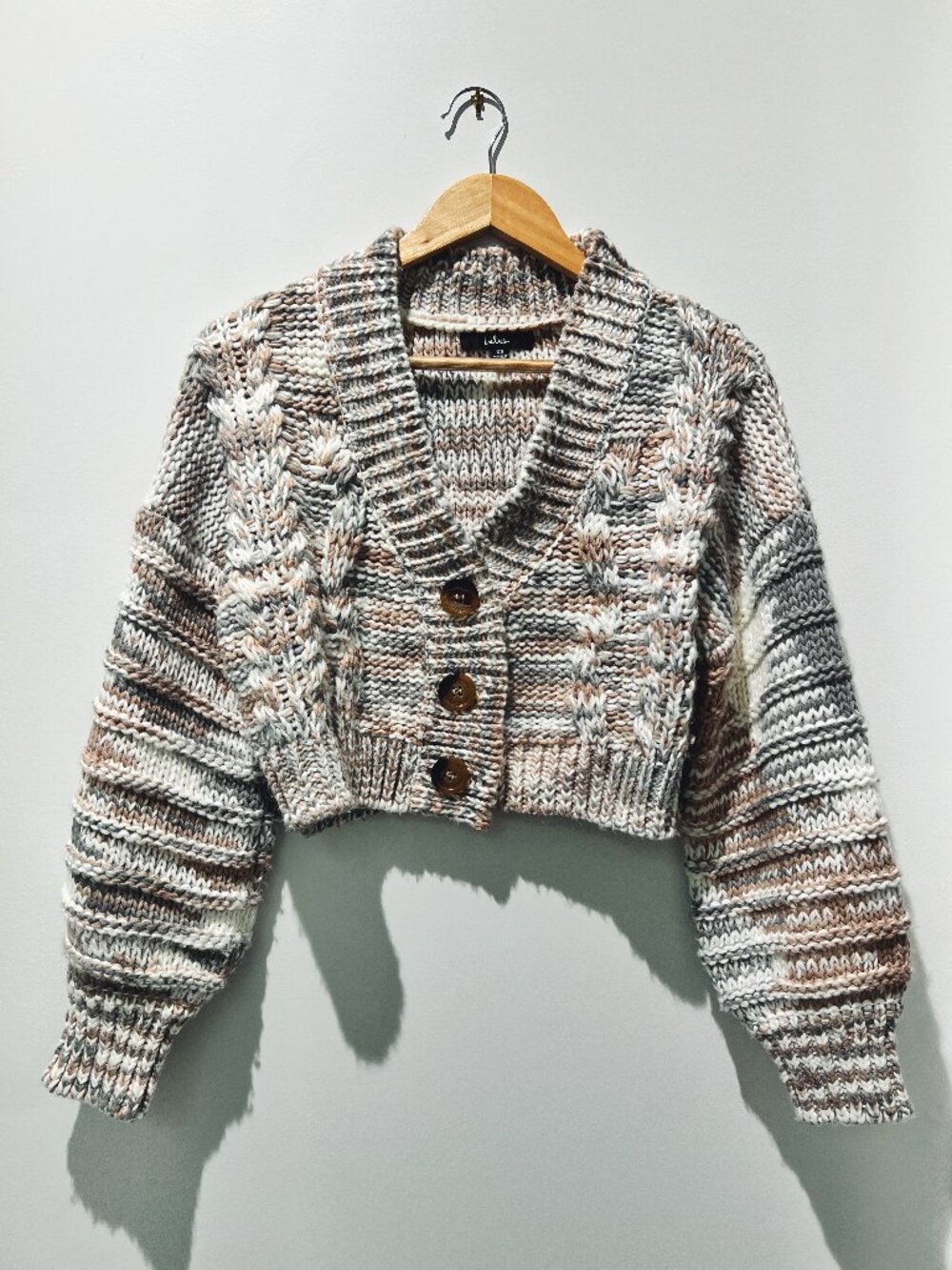 Lulus Space-Dye Cropped Cardigan | Multi-Knit | Sz. XS
